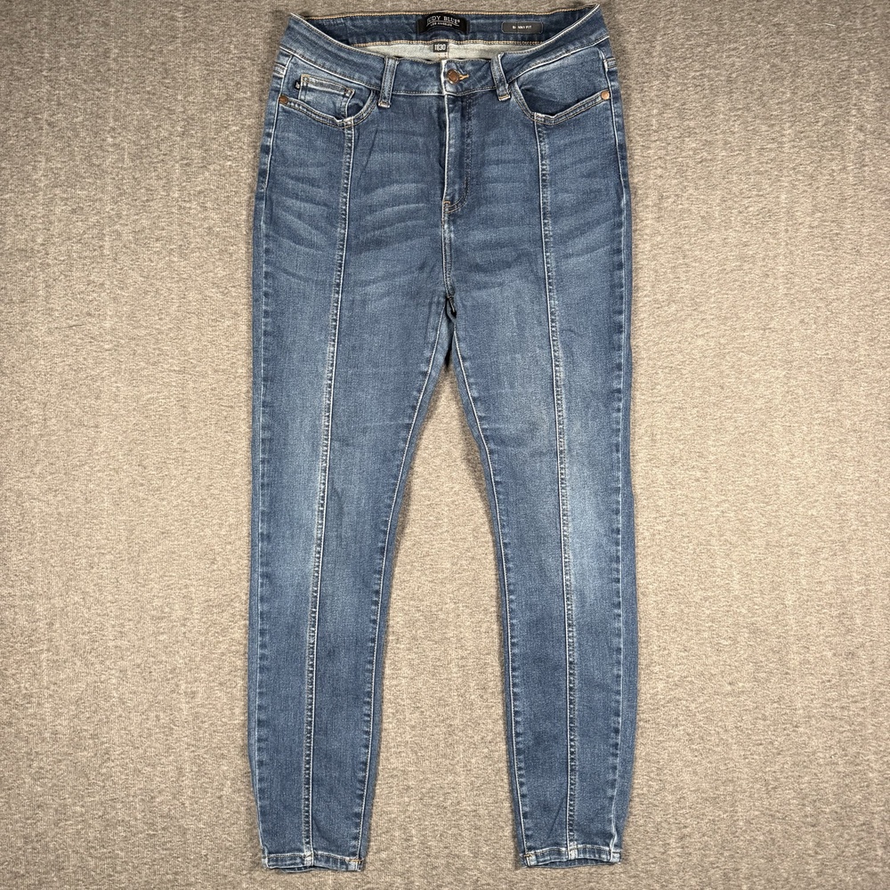 Judy Blue Jeans Womens 11/30 Skinny Stretch Front Seam Blue Denim Five Pocket